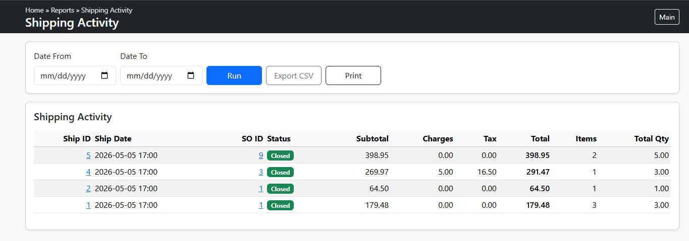 Shipping Activity Report